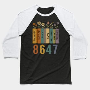 Equal Rights Book Flower 8647 – Feminist Women’s Rights Anti-Trump Baseball T-Shirt